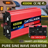 Pure Sine Wave Inverter 1600W-8000W DC 12V/24V to AC 220V 50hz Power Inverter Charger Converter Adapter EU Socket