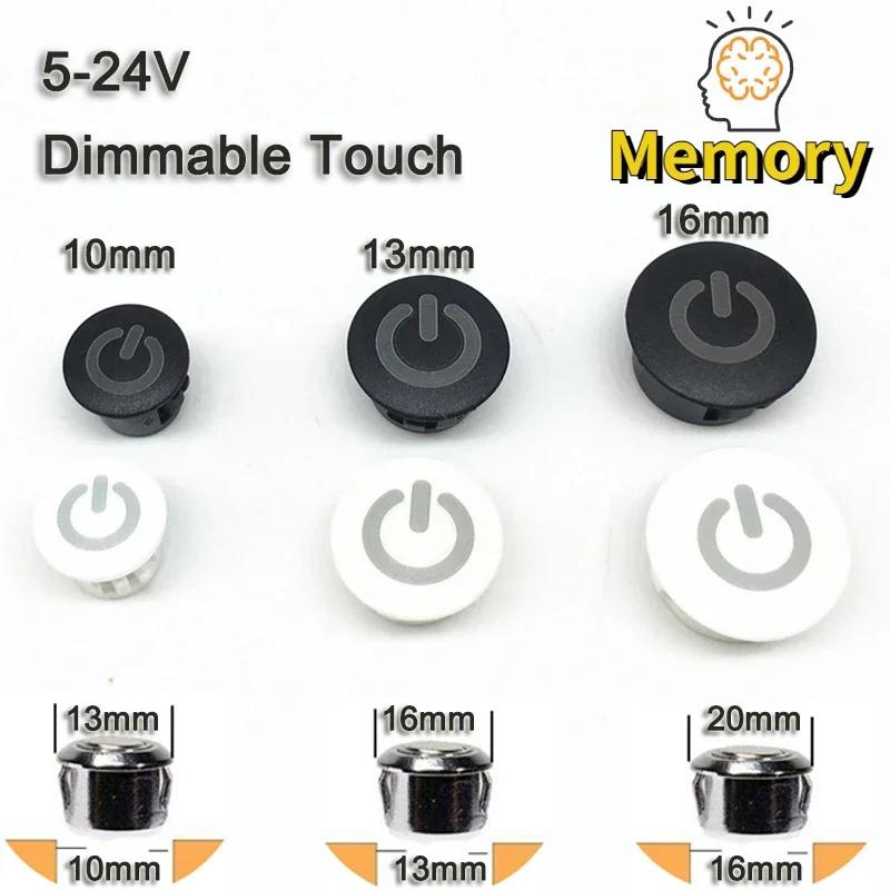 5V 12V 24V Dimmer Switch Touch Sensor on Off No-limit Dimmable Touch Smart Switch for Kitchen Cabinet LED Light on Off on Switch