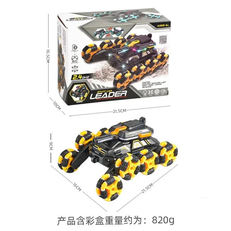 Coche acrobático RC de 2,4G y 8 ruedas, Robot de deriva giratorio transformable, tanque de juguete, luz LED para niños y niñas, regalos para jugar al aire libre