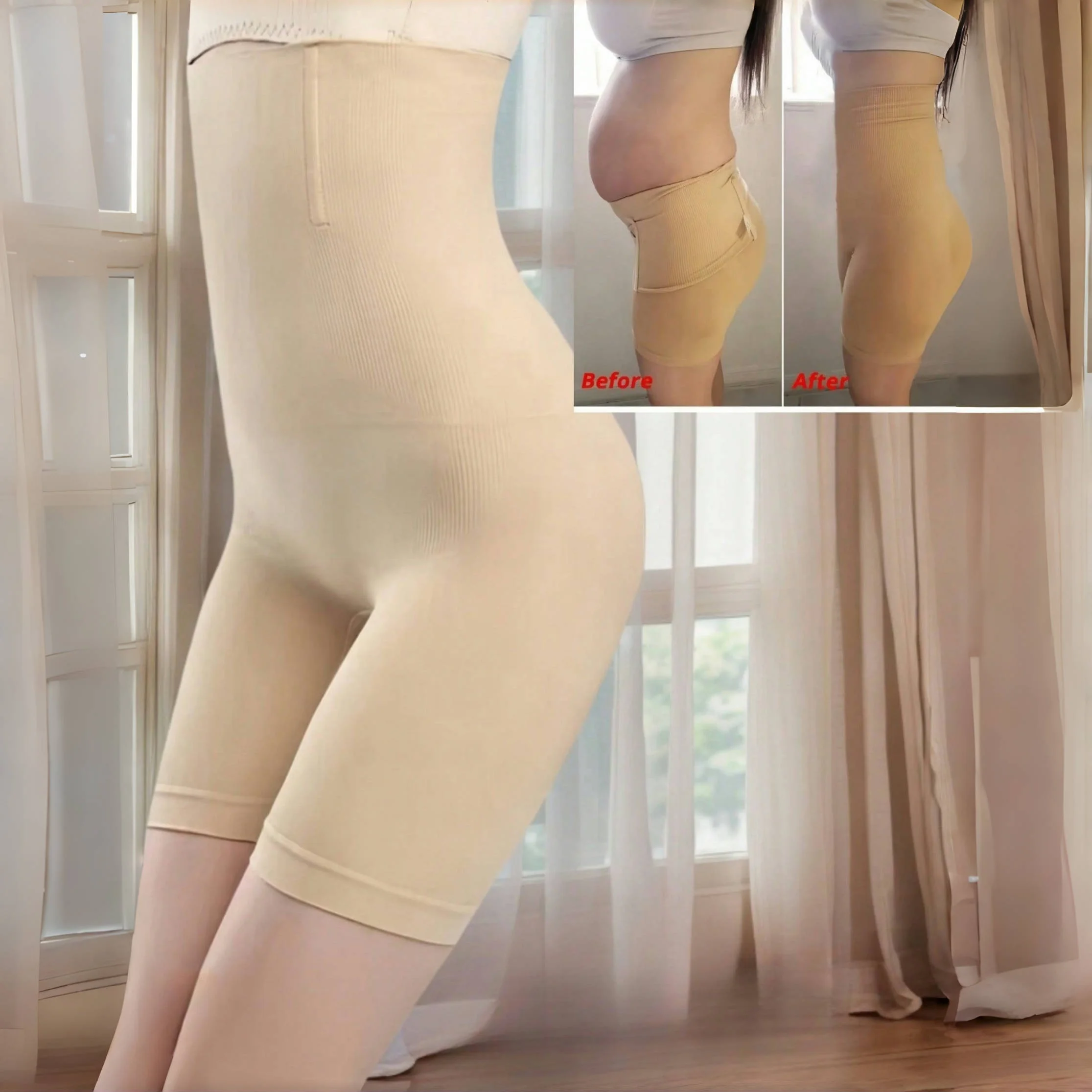 Seamless High Waisted Shaping Training Pants, Suitable for Women, Hip Control and Mid Thigh Shaping Shorts image 2