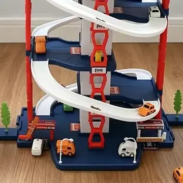 

Large Rail City Parking Building Multi-Layer Diy Parking Lot Diy Assembly Slot Adventure Racing Track Children Boy Gifts