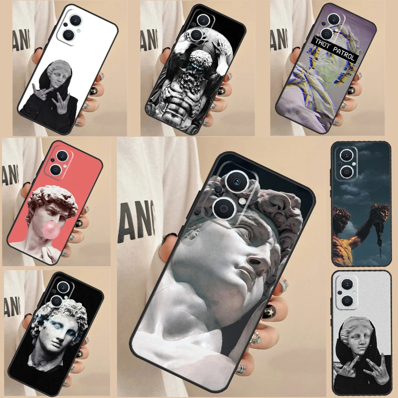 Greek Statue Wearing Hoodie Case For OPPO Reno 7 8 6 Lite 2Z 3 4 5 Z 8T OPPO Find X6 Pro X3 Lite X2 Neo X5 Pro Cover