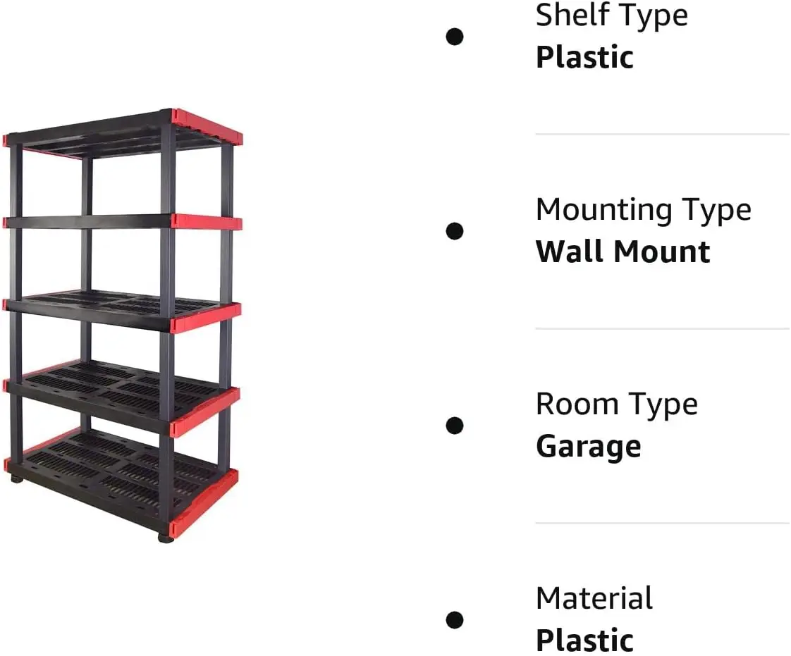 CRAFTSMAN 5 단 내구성 보관 랙, 선반 당 200lbs, 72.3 인치 H x 40 인치 W x 24 인치 D