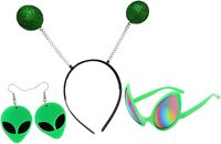 Party Decor Styling Adults Ear Earrings Head for Glasses Green Hair Pendants Accessories Martian Favors Alien with 