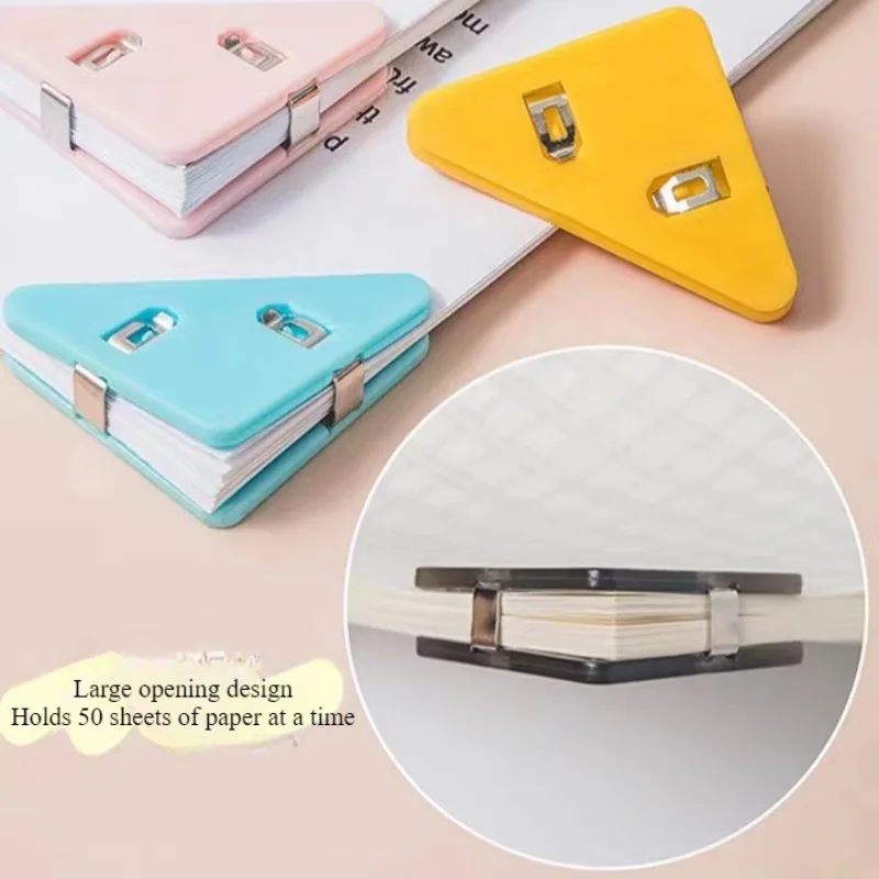 4PCS Corner Clip Student Paper Organizer Triangle Clip Office Binding Clip  Desk Organiser  Organization Office Desk Accessories