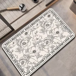 Luxury Bathroom Rug Bath Mat Anti Slip Shower Foot Mats Super Absorbent Quick Dry Floor Mat Toilet Carpet Doormat Washable