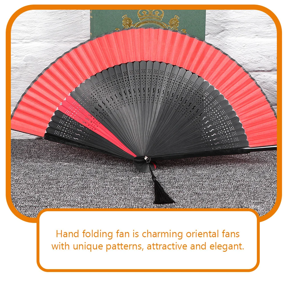 

Vintage Bamboo Folding Fan Cloth Handheld Fan Chinese Style Decorative Dance Performance Prop Elegant Retro Design