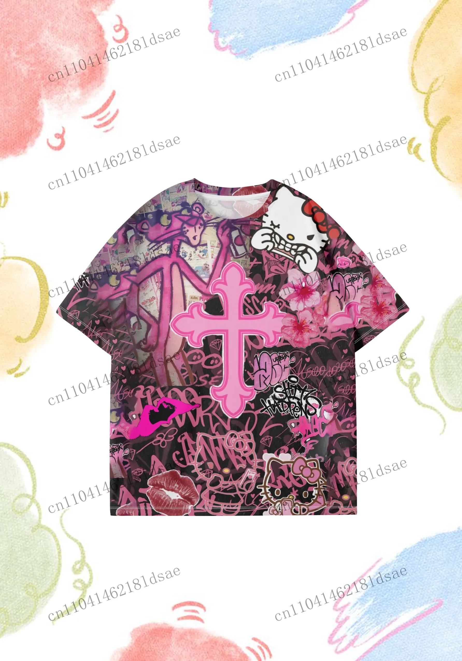 

HOT NEW 3D printed T-shirt HelloKitty shopping sports outdoor home polyester fiber men and women adults and children cosplay