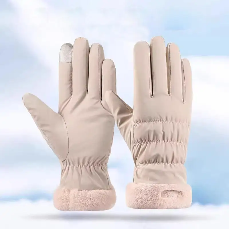

Новые модные перчатки с сенсорным экраном, элегантные ветрозащитные водонепроницаемые зимние женские перчатки, теплые перчатки для катания на лыжах с полным покрытием пальцев