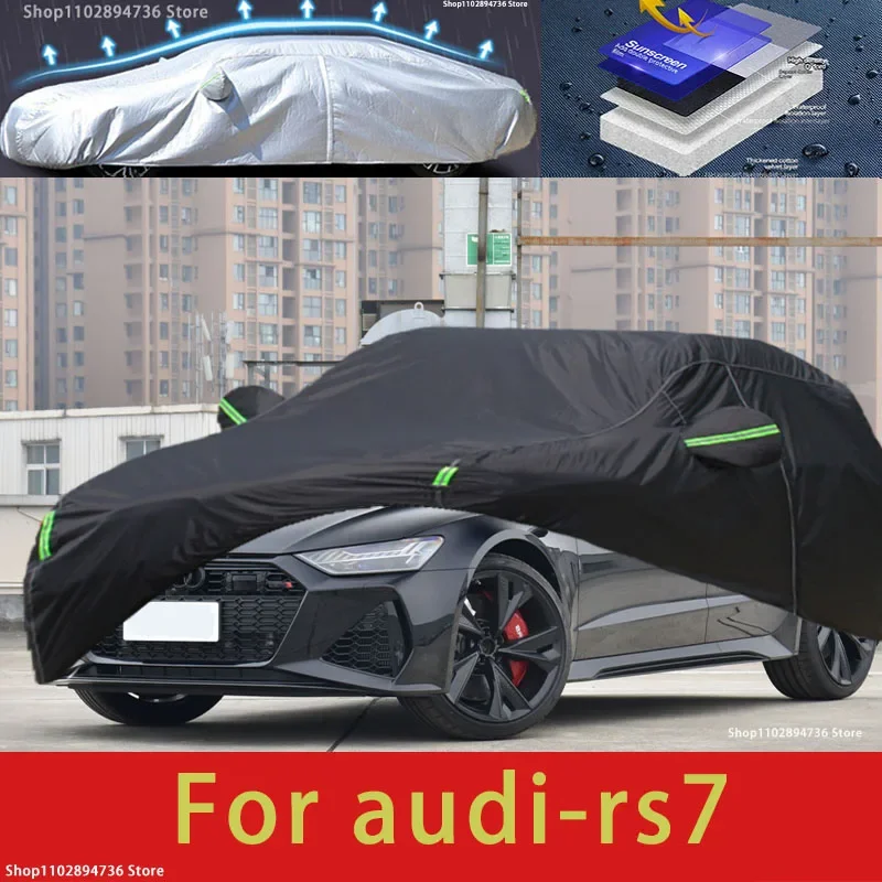 

For audi rs7 fit Outdoor Protection Full Car Covers Snow Cover Sunshade Waterproof Dustproof Exterior black car cover