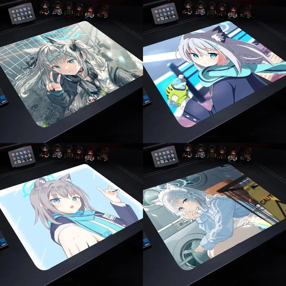 Shiroko Blue Archive Game Girl Mouse Pad 22X18 Square Computer Accessories Office Game Table Mats Rubber Anti-slip Mousepads