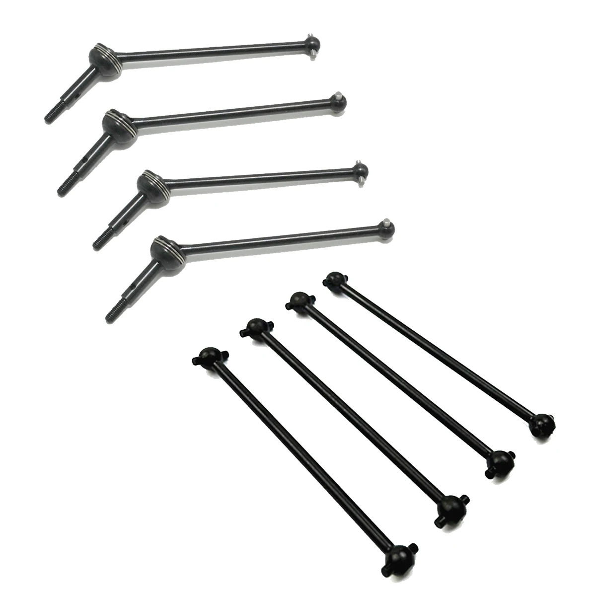

2 Set RC Car Part: 1 Set Metal Dog Bone Drive Shaft & 1 Set Steel Front Rear Universal CVD Drive Shaft