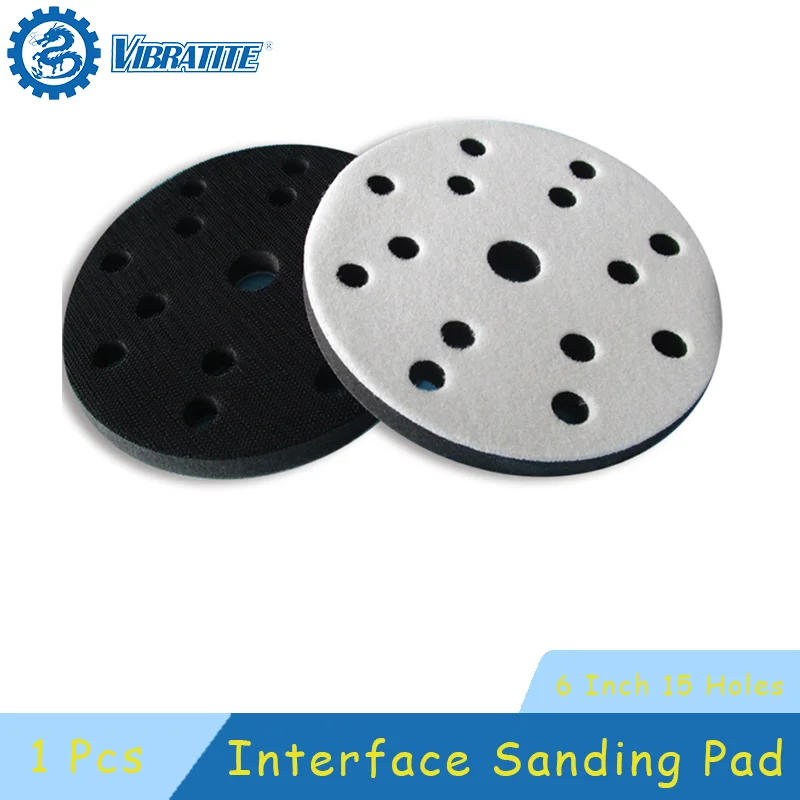 Tampon de ponçage d'interface de 6 pouces, 15 trous, 1 pièce, tampon souple de 150mm de diamètre, coussin d'interface en éponge pour le ponçage