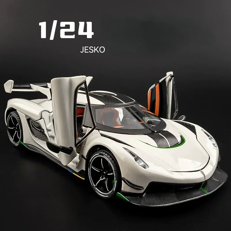 1:24 Jesko Supercar Alloy Die Cast Toy Car Model Sound and Light Pull Back Children\'s Toy Collectibles Birthday Gift