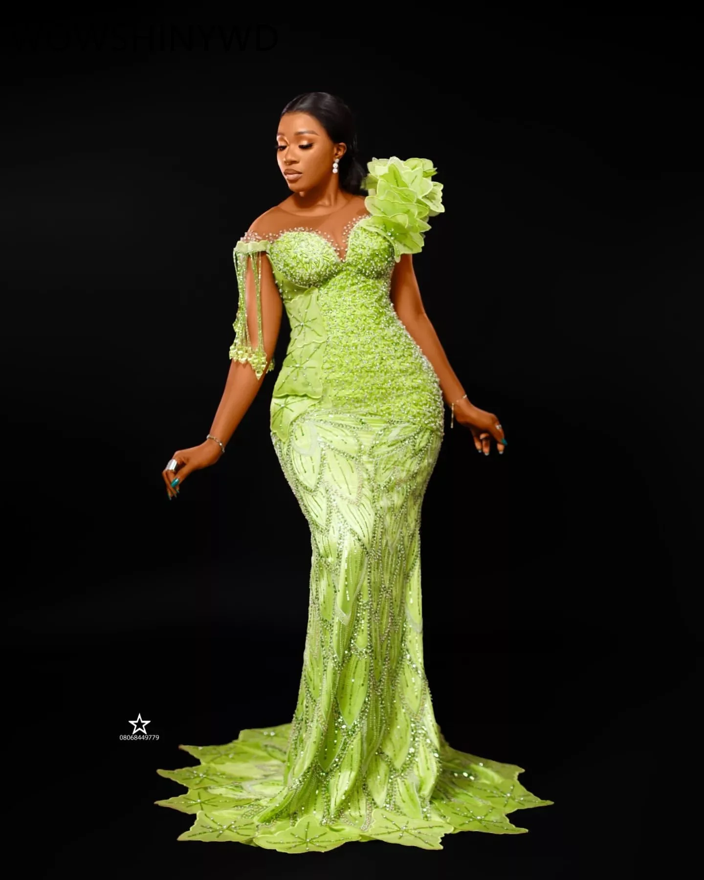 2024 Aso Ebi Green Mermaid Prom Dresses Crystals Sequined Evening Formal Party Second Engagement Birthday Gowns Dresses ZJ1571