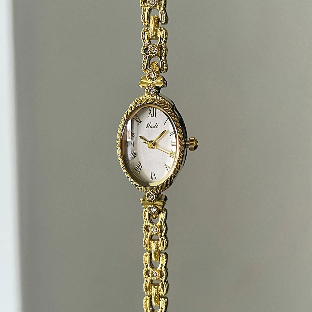 GEDI خمر ضوء فاخر البيضاوي الهاتفي كوارتز سوار ساعة امرأة المتخصصة أنيقة مزاجه سبيكة السيدات الساعات الهدايا