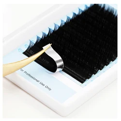 AGUUD 16Rows Individual Faux Mink Eyelashes Natural Lash Matte Black Volume Eyelash Extension Korea Silk Eyelashes for Extension