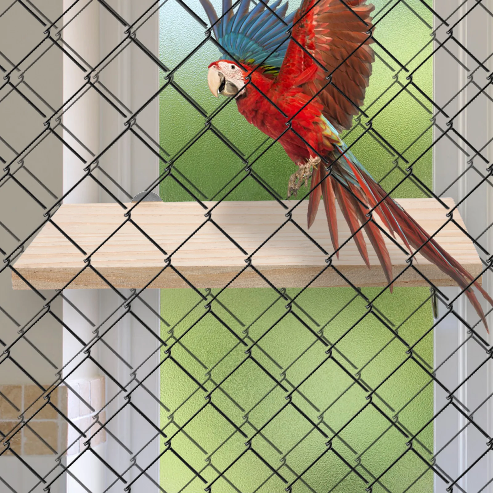 

Bird Perch Platform Wooden Flat Stand Beak Paw Grinding Parrot Cage Accessory Multifunctional Exercise Tool Bird Platform Perch