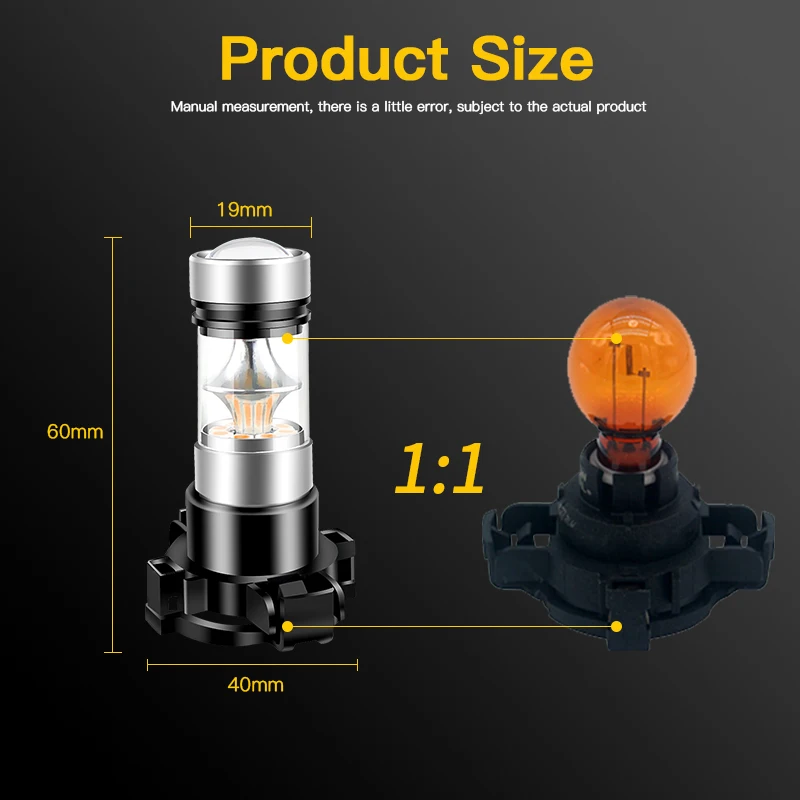 2 قطعة سيارة PY24W LED Canbus لا فرط فلاش العنبر الأبيض الجبهة بدوره أضواء الإشارة 12 فولت لسيارات BMW 3-series E90 E92 E93 M3 2008-2013 #2