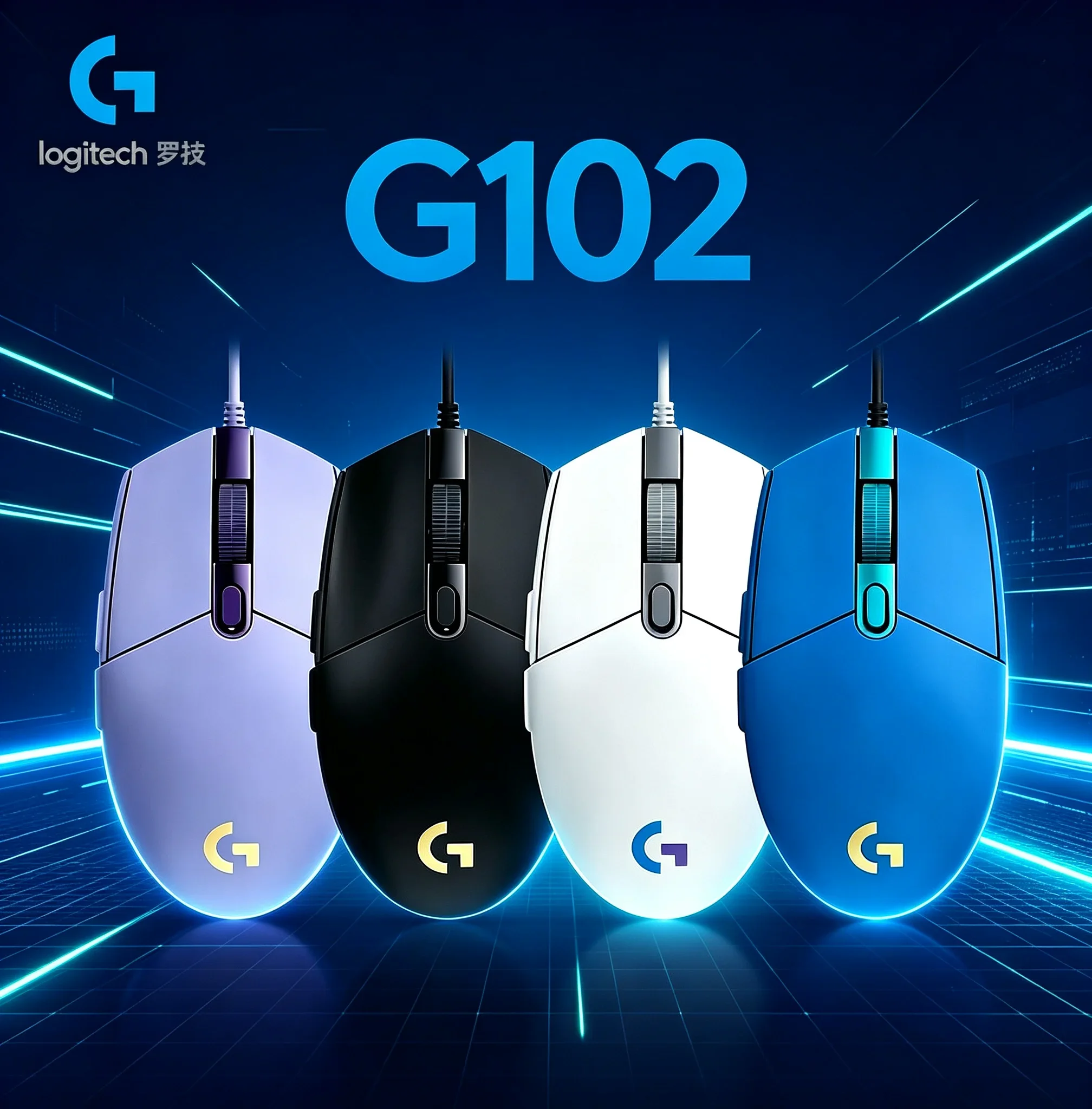 Logitech G102 Wired Game Mouse RGB Lighting 6 Buttons 8000 DPI Ergonomic Gaming Mice For Desktop Laptop Gamer
