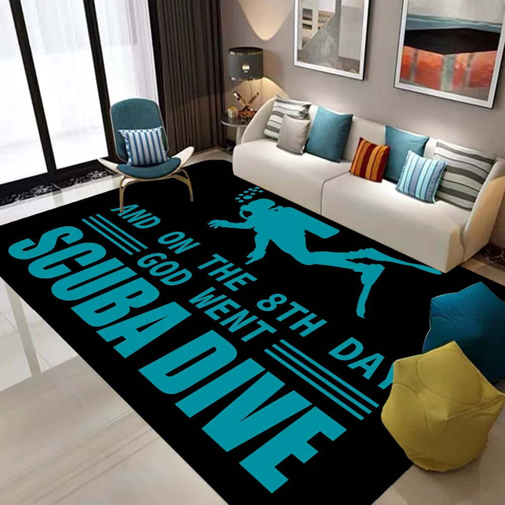 Dive Scuba Diving Entrance Door Mat Nordic Style Bedroom Living Room Doormat Home Balcony Anti-Slip Modern Home Decor