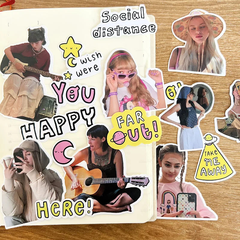 18pcs Personality Stickers for Stationery and Scrapbook DIY with Cute  Diary Photo Album Mobile Phone Case Decoration