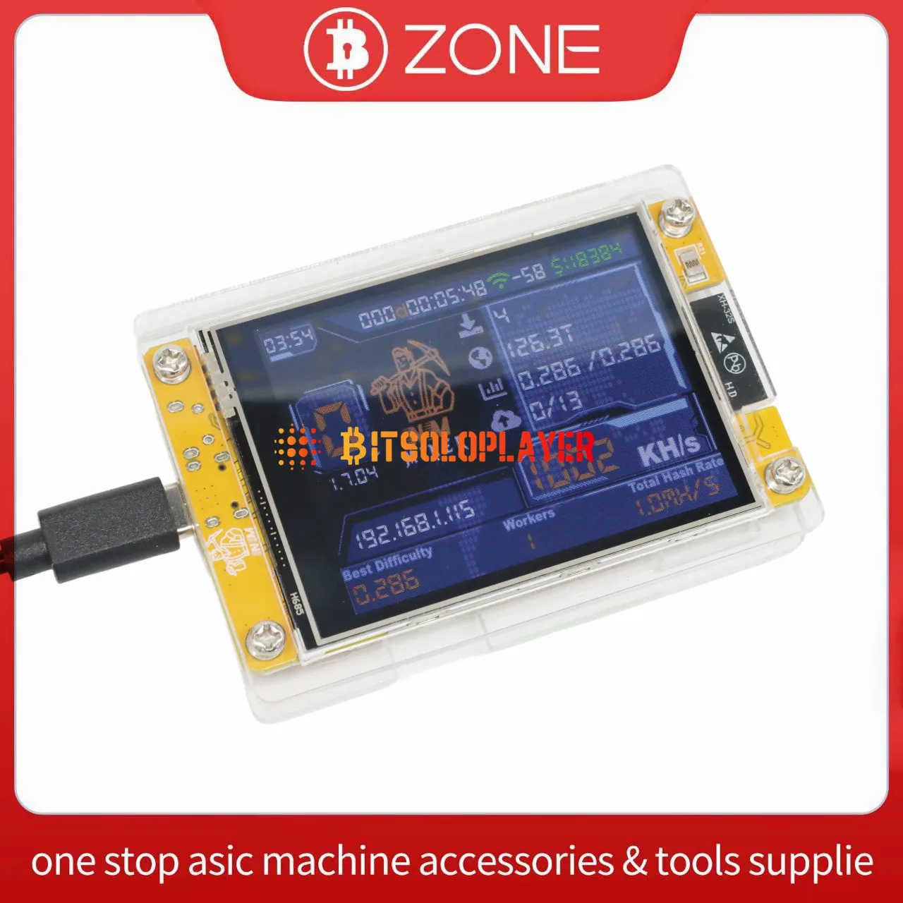 NMminer 1010Kh/s 2.8 inch Touch Display NerdMiner V2 BTC Solo Miner Win 3.125 Bitcoin