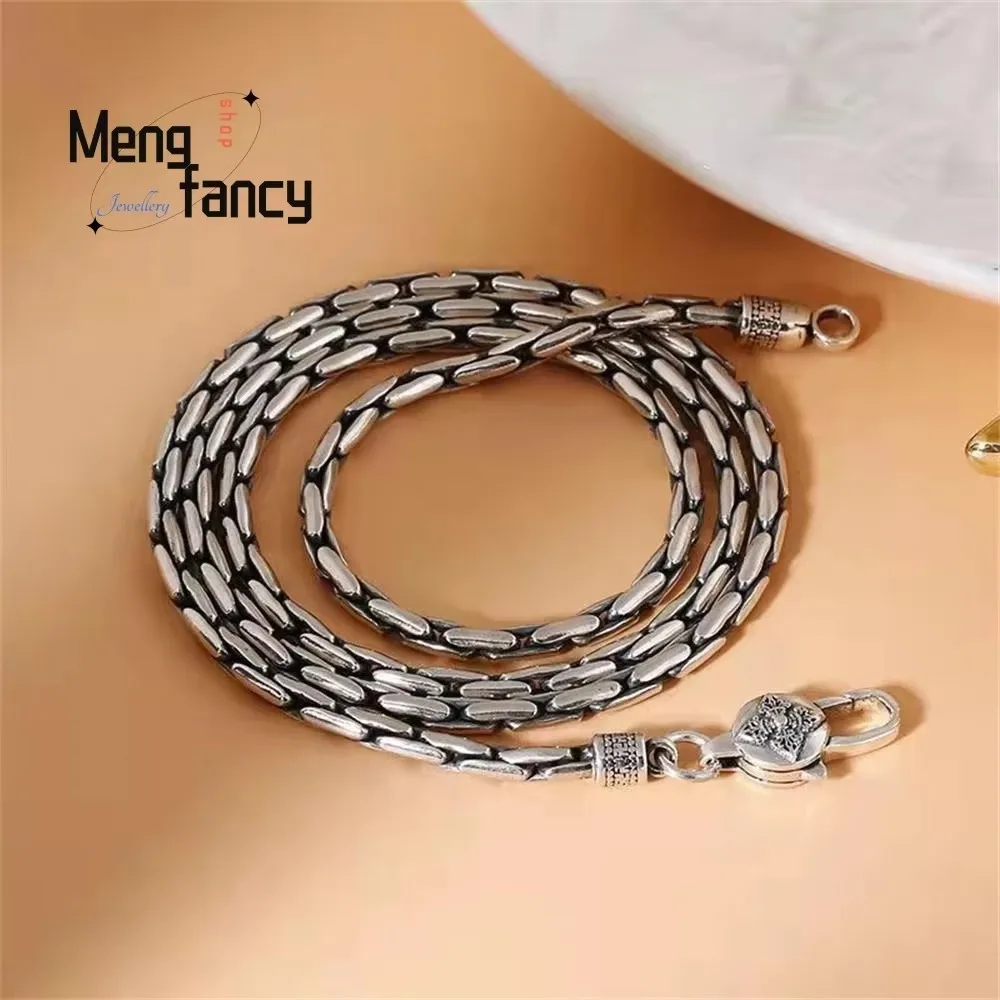 

Мужское ожерелье-цепочка из змеиной кости и бамбука в тайском ретро-стиле, этническое, изысканное, высококачественное, модное, для праздников, подарок