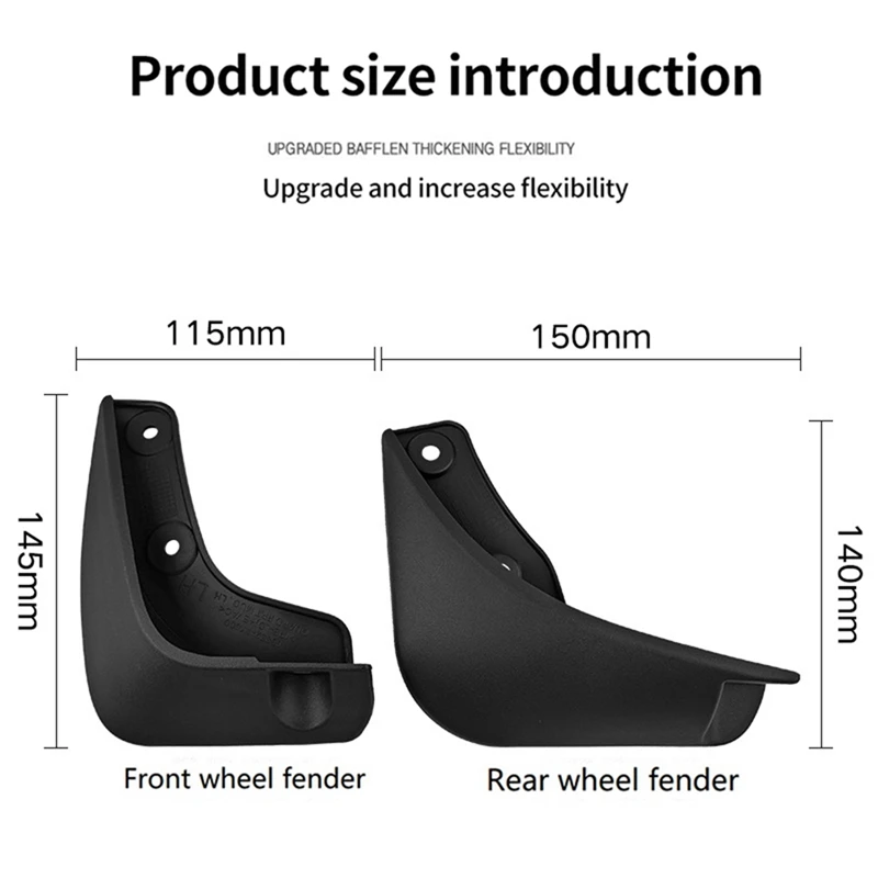 4Pcs Car Mud Flaps For Kia Picanto 2011-2018 Mudguards Fender Mud Guard Flap Splash Flaps Accessories