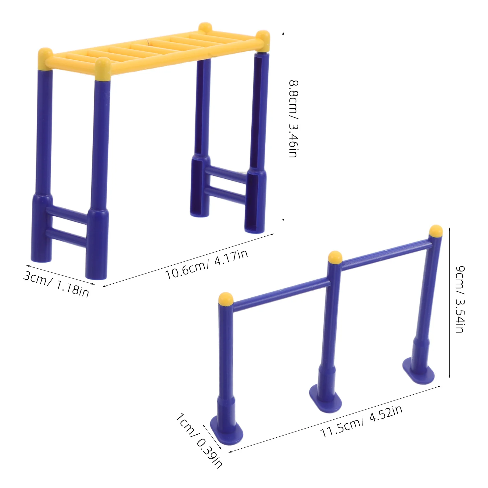 3 pièces d'équipement de sport miniature en plastique pour scènes de maison de poupée, expansion créative et design réaliste