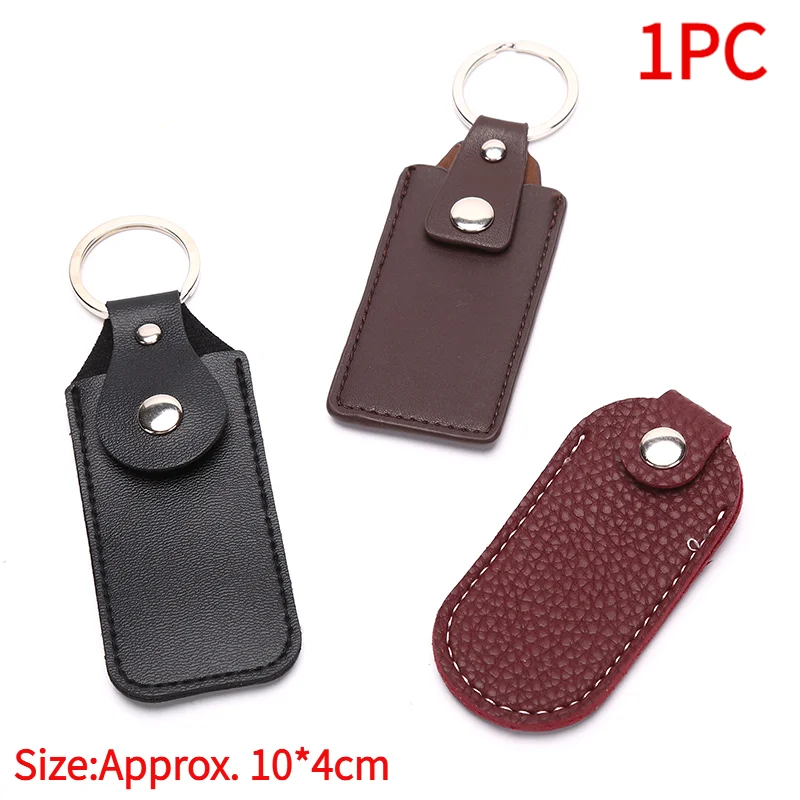 1PC USB Case Protective Bag Portable Pocket Leather Key Ring For Usb Flash Drive.