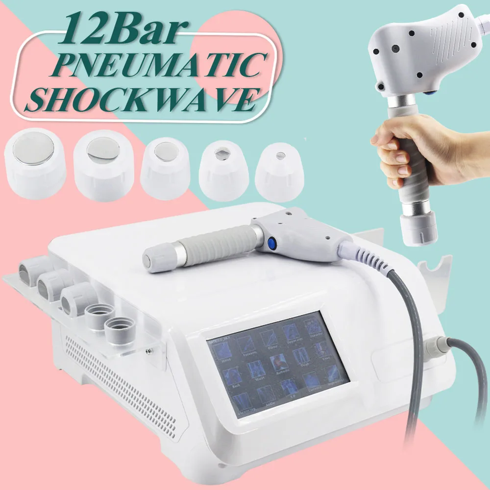 

New Pneumatic Shockwave For ED Treatment 12 Bar Body Relaxation Professional Shock Wave Therapy Machine Pain Relief Massager