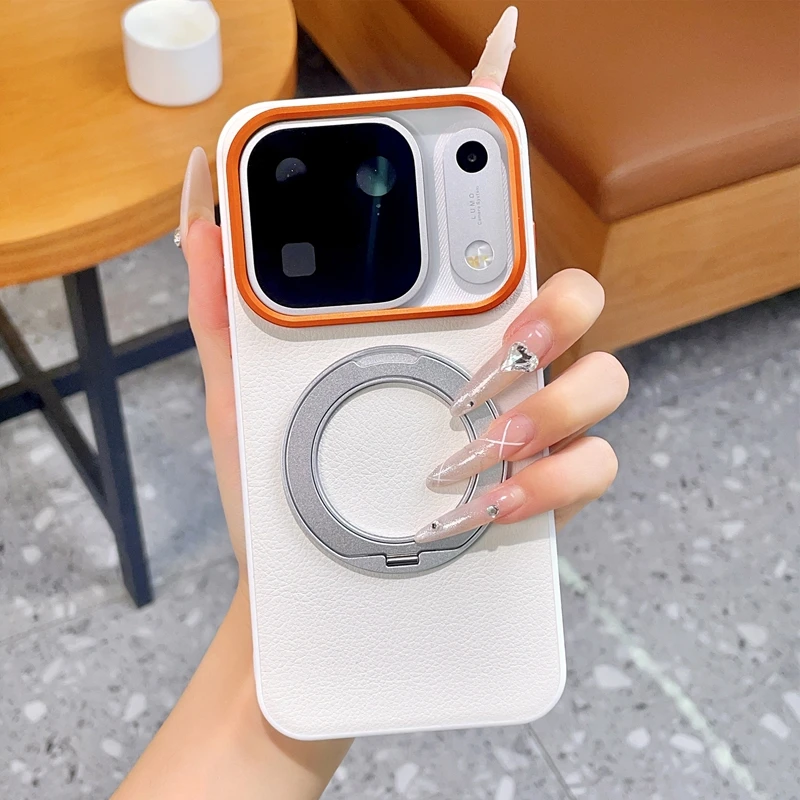 For OPPO Find X10 Pro Max Case Luxury Matte Leather Skin-Friendly Magnetic Rotating Holder Shockproof Back Cover Accessories