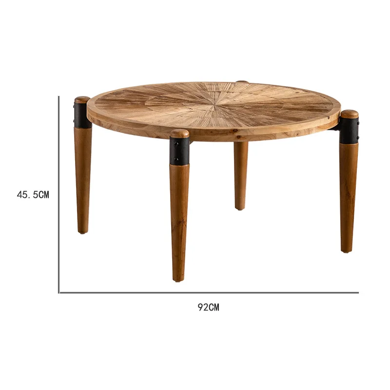 طاولة قهوة جديدة بلون سجل غرفة المعيشة من وابي صامت، طاولة جانبية إبداعية B & B، طاولة منخفضة، شقة صغيرة مستديرة من الصنوبر القديم