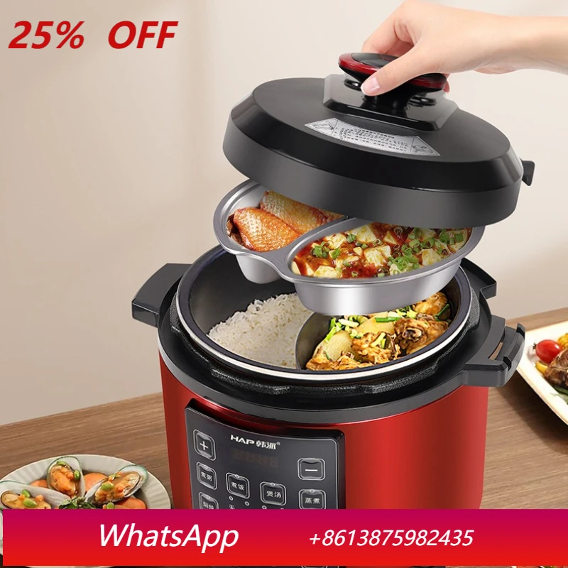 YJQ electric pressure cooker 5 liters multi-functional household one pot double bile aluminum alloy large capacity