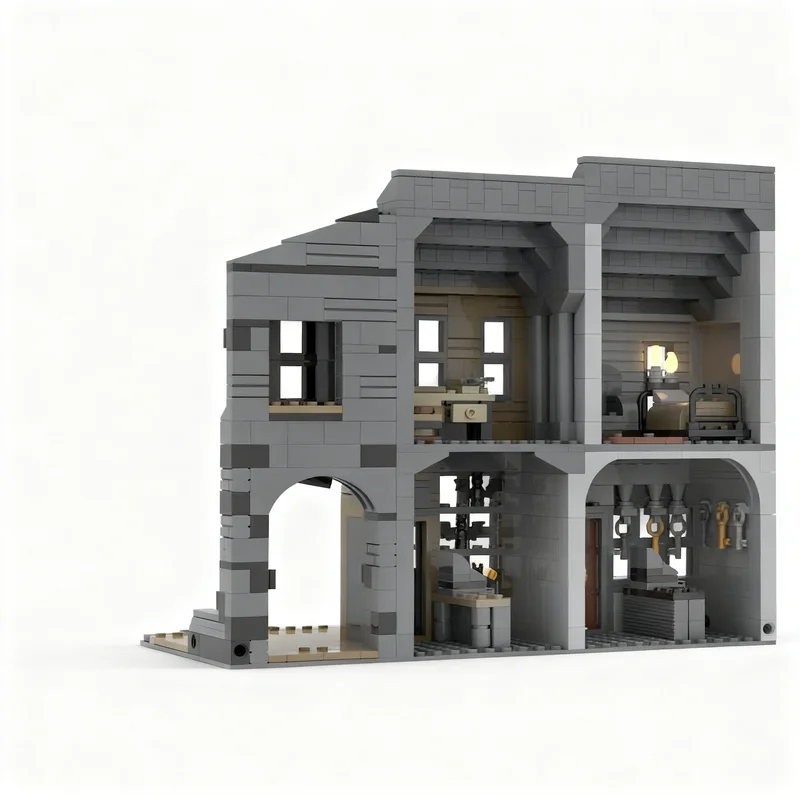 914pcs MOC Knockturn Alley Trackleshanks Locksmith Harry Model Building Blocks Architecture Toy Christmas Gifts Brick Kids