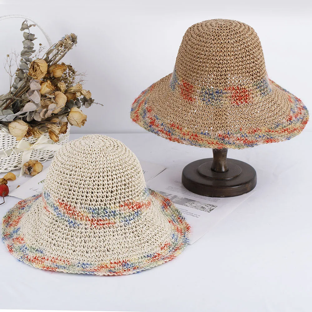 New beach collapsible Caps women women's hats for the sun summer hat Straw hat Bucket hat golf hat women uv protection solar hat