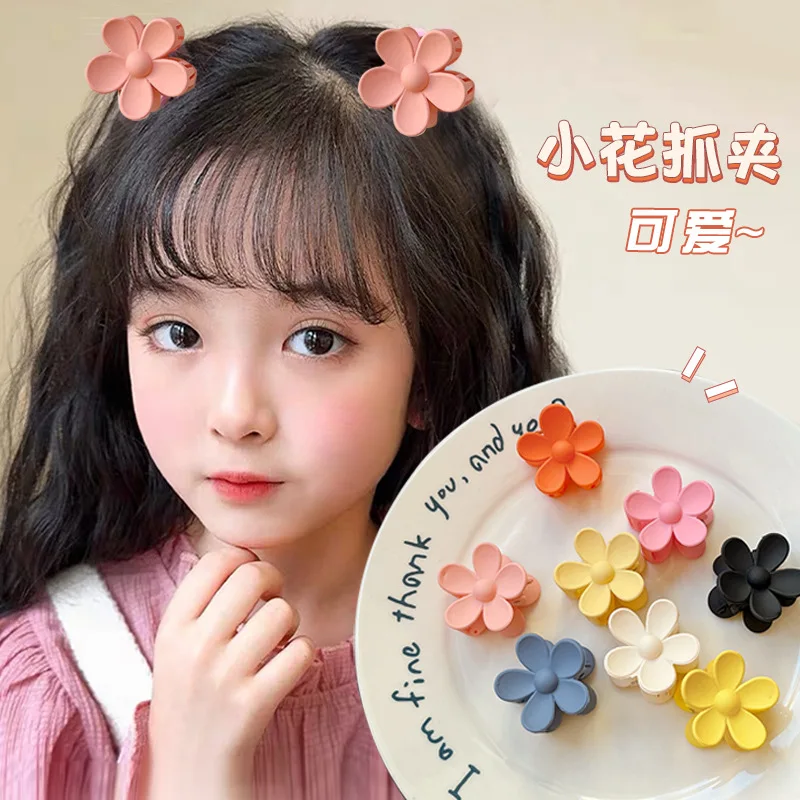 10 teile/satz Mehrfarbige Kunststoff Matte Blume Clip Pony Gebrochenes Haar Hohe Pferdeschwanz Geeignet für Süße Damen Geschenk Blume Klaue Clip