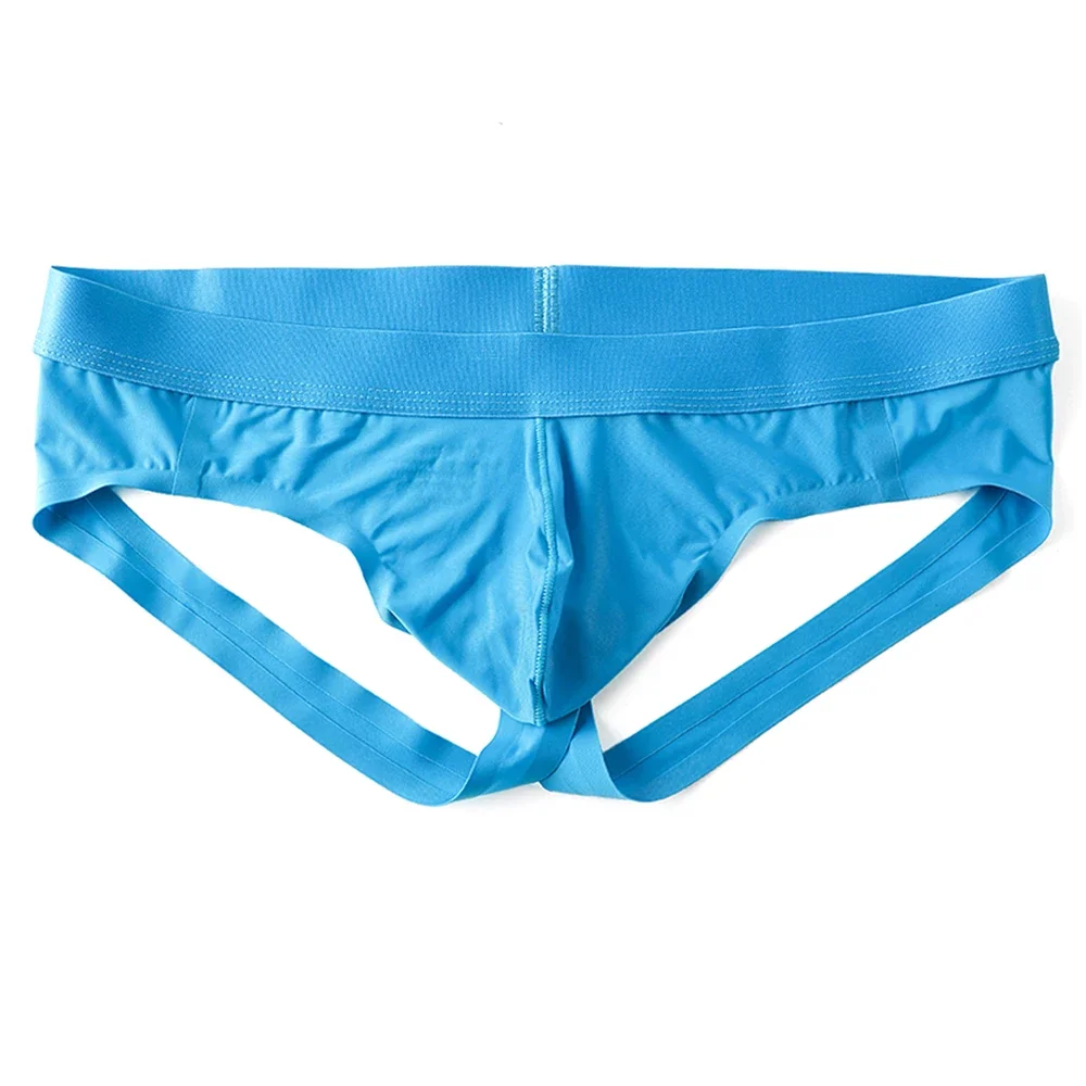 Ropa Interior Masculina Ultrafina de Seda Helada, Jockstraps con Efecto Levanta Glúteos, Diseño Abierto en U Convexo, Sin Costuras
