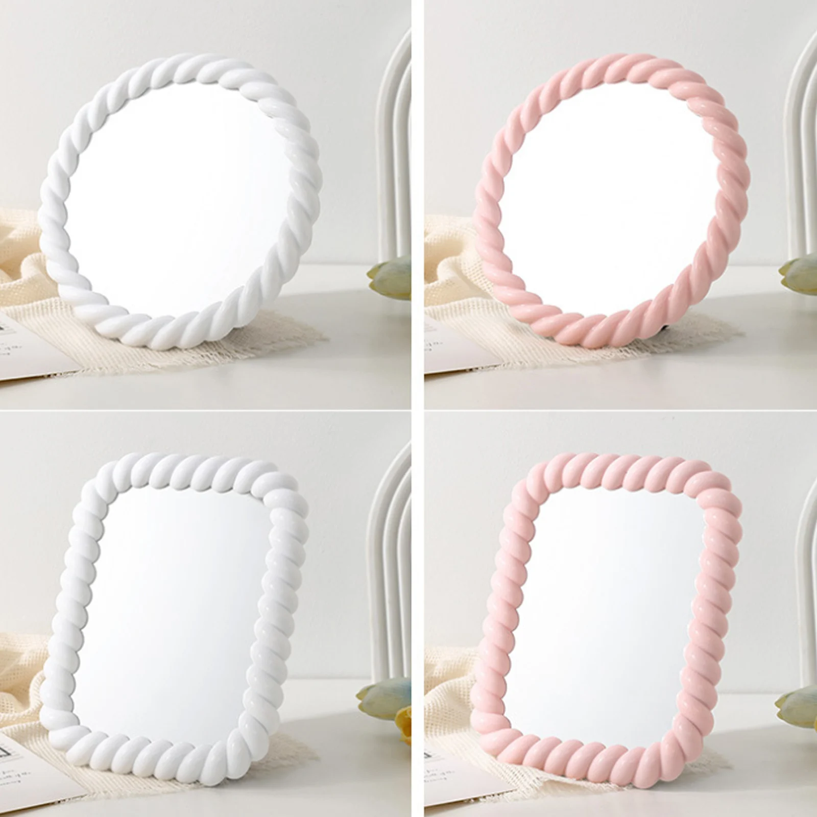 Hand Mirror Makeup Mirrors Folding Standing Portable Beauty Hd Vanity Girls Women Men Shaving Cosmetic Bathroom Supplies