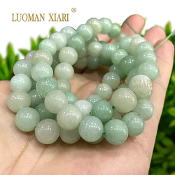 6 8 10MM Natural Stone Green Burma Jades Chalcedony Loose Round Spacer Beads for Jewelry Making Diy Bracelets Accessories
