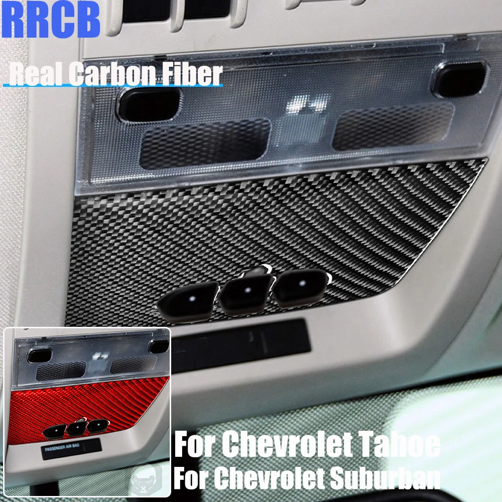 

Real Carbon Fiber Car Accessories Roof Light Control Decorative Trim Soft Cover Sticker For Chevrolet Tahoe/Suburban 2007-2014