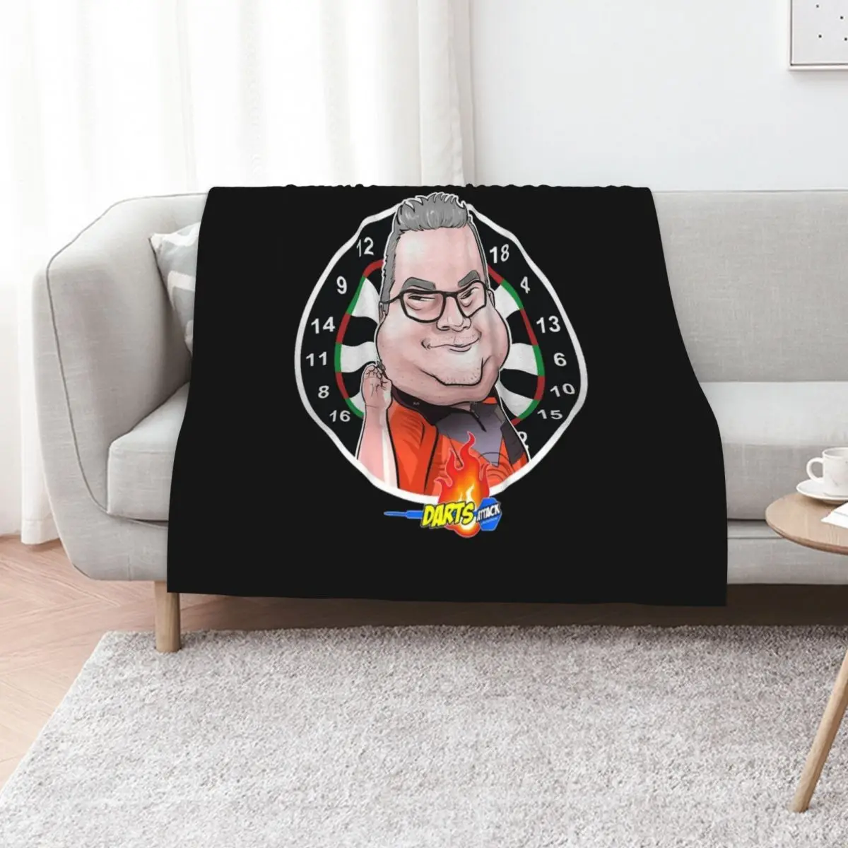 Caricatura Stephen Bunting by Darts Attack Throw Blanket Soft Plush Plaid bed plaid Thins Luxury Plush for winter Blankets