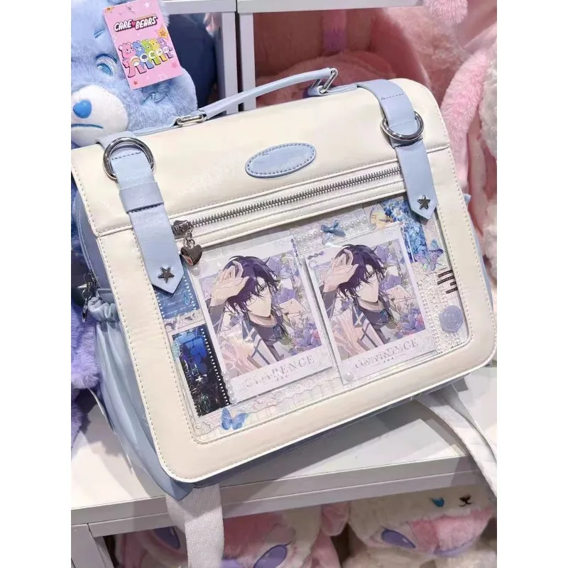 High-capacity PU School Bag Ita Backpacks Fashion Popular Transparent Dispaly Handbag for Teenage Girls JK Uniform Bolsa Сумка