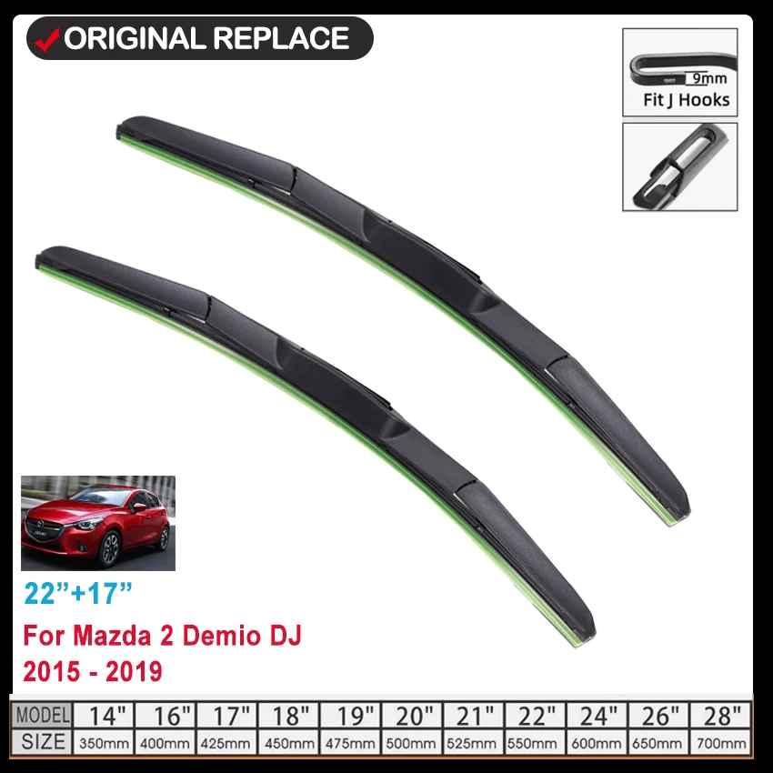 Car Wiper Front Window Wiper Blades Set For Mazda2  Mazda 2 Demio DJ 2015 - 2019  Windshield Windscreen Window 22\