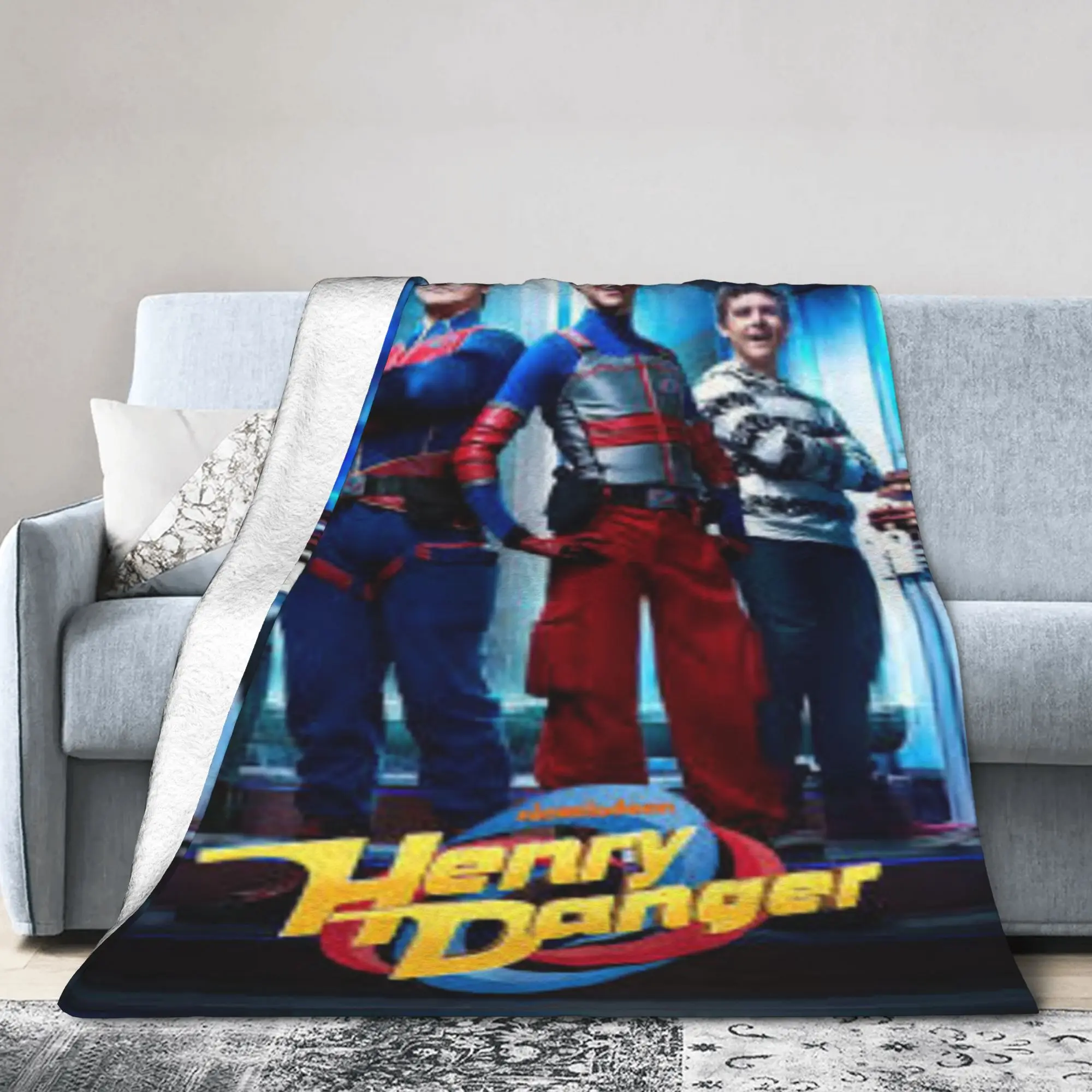 Relax Captain Henry And Kid Danger  Blanket Merch Bed Decorative  Throws And Blankets Lightweight Flannel for Outdoor