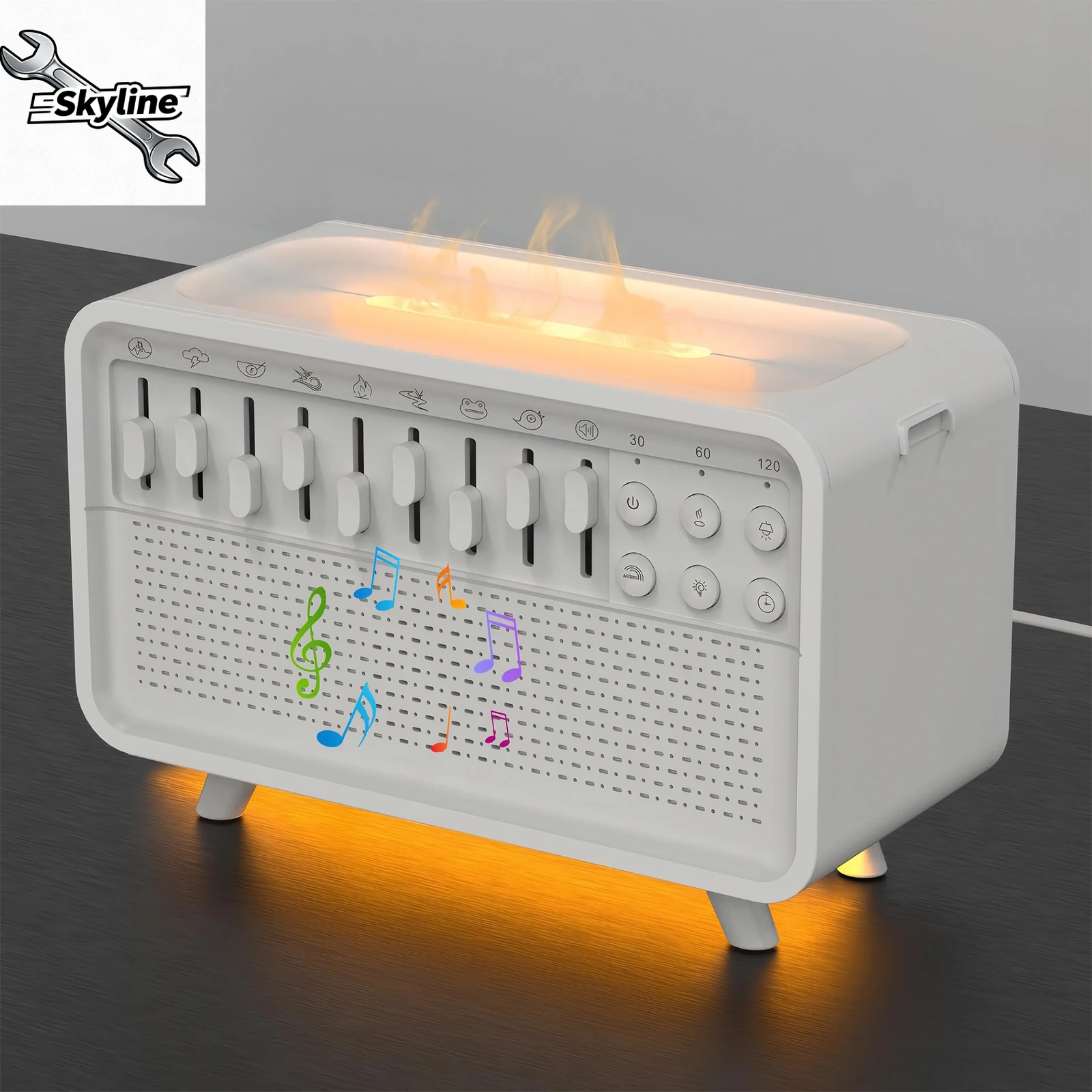 LED White Noise Speaker with 8 Nature Sounds Portable BT Speaker Rechargeable Aroma Diffuser Night Light for Home Creative Gift