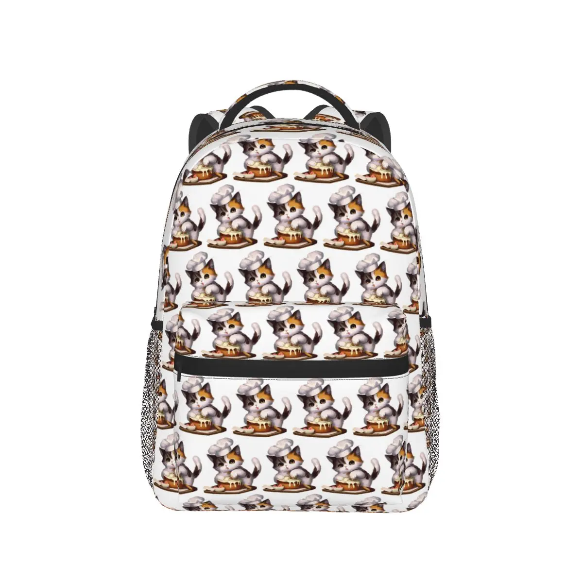 Cute Kitten Cooking Cake Pattern Backpack Hot Sale Daypack Large Capacity Kids BookBag School Bag Shoulder Bags for Men Women