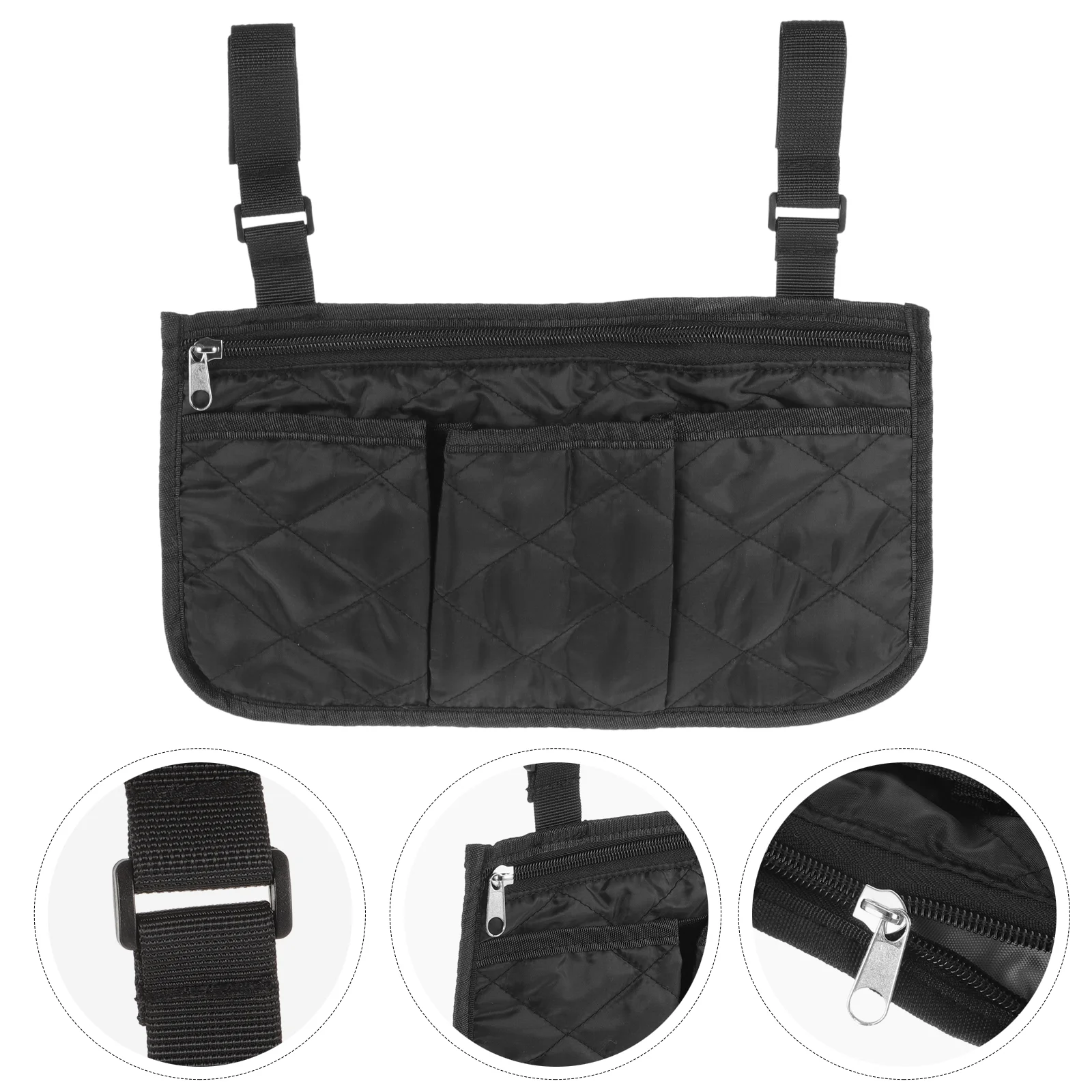 Hanging Bag Wheelchair Storage Pouch for Nylon Drive Accessories Side with Strip