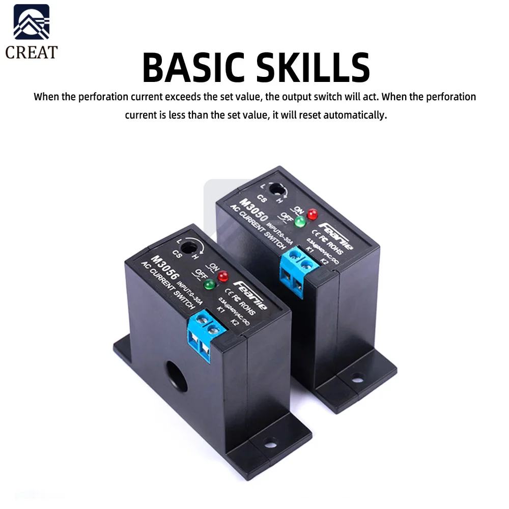 M3050 M3056 Current Sensing Switch AC Detection Alarm Transformer Control Switch Sensor Induction Linkage 0.2A-200A M3060 M3066